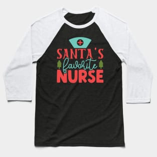 Santa's Favorite Nurse Baseball T-Shirt